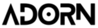 Black 'ADORN' logo on a white background