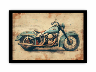 Vintage-style motorcycle on a textured background