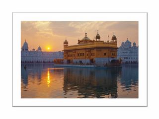 Golden Temple with sunset reflection in Amritsar, Punjab, India
